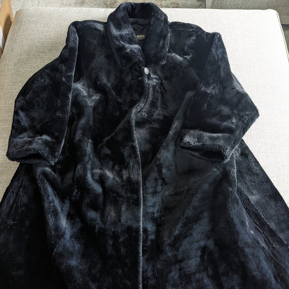 Vintage Monterey Full Length Black Faux Fur Jacket 3X (22-24)